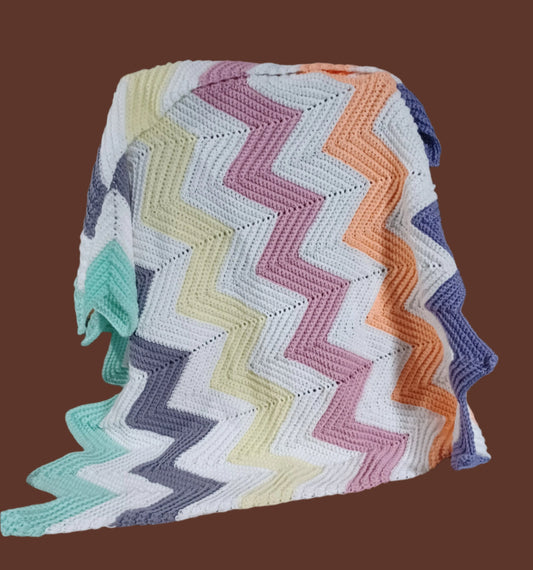 Pastel Zig Zag Handmade Blanket