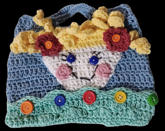 Curly Hair Doll Face Child's Purse