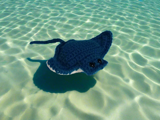 Stingray Stuffed Toy Blue & White