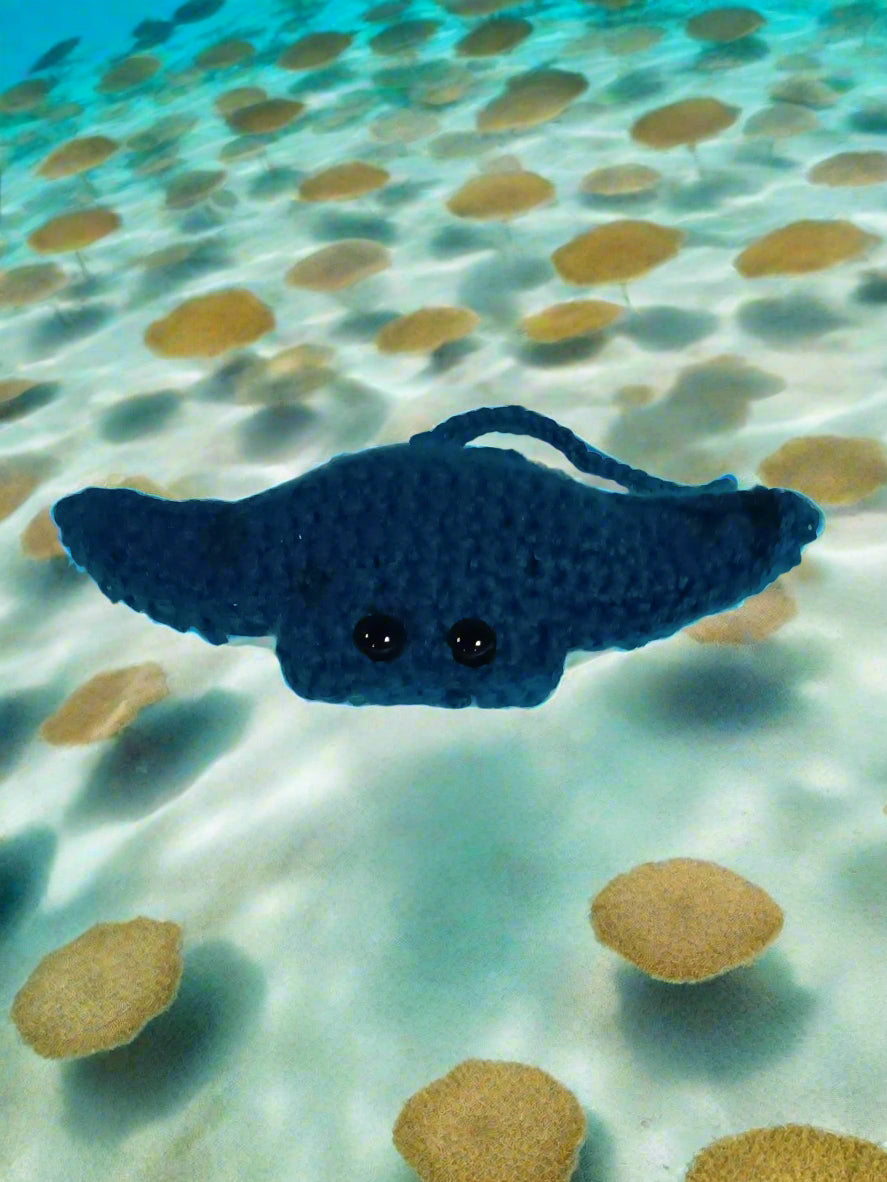 Stingray Stuffed Toy Blue & White