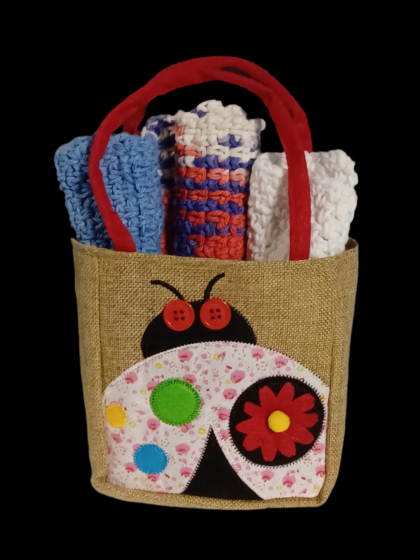 Dishcloth Set with Burlap Bag